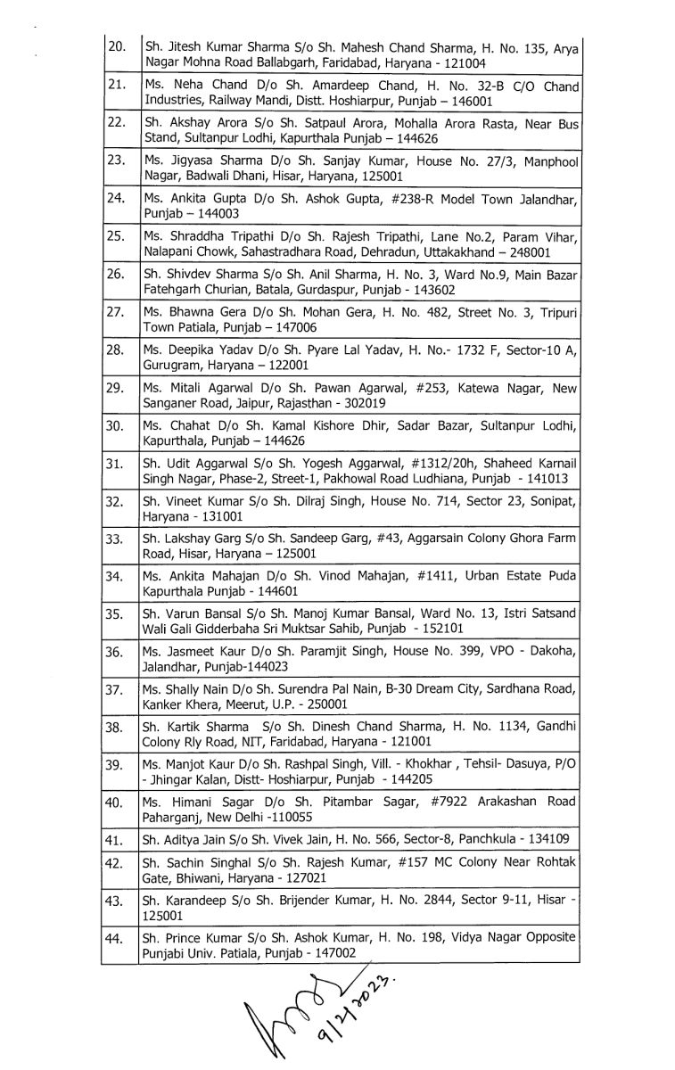 Haryana Judge Transfer