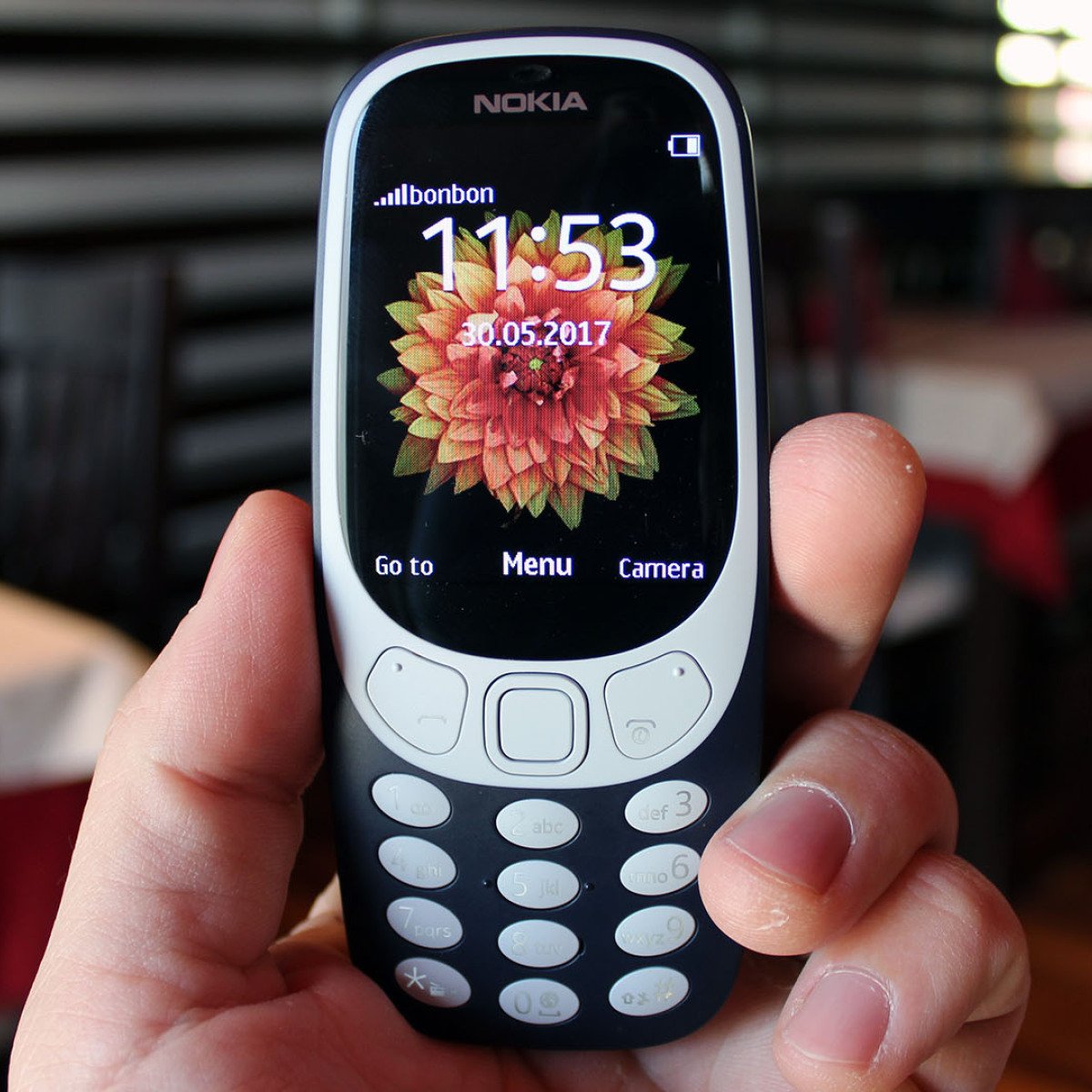 Nokia phone showing its sleek design and keypad