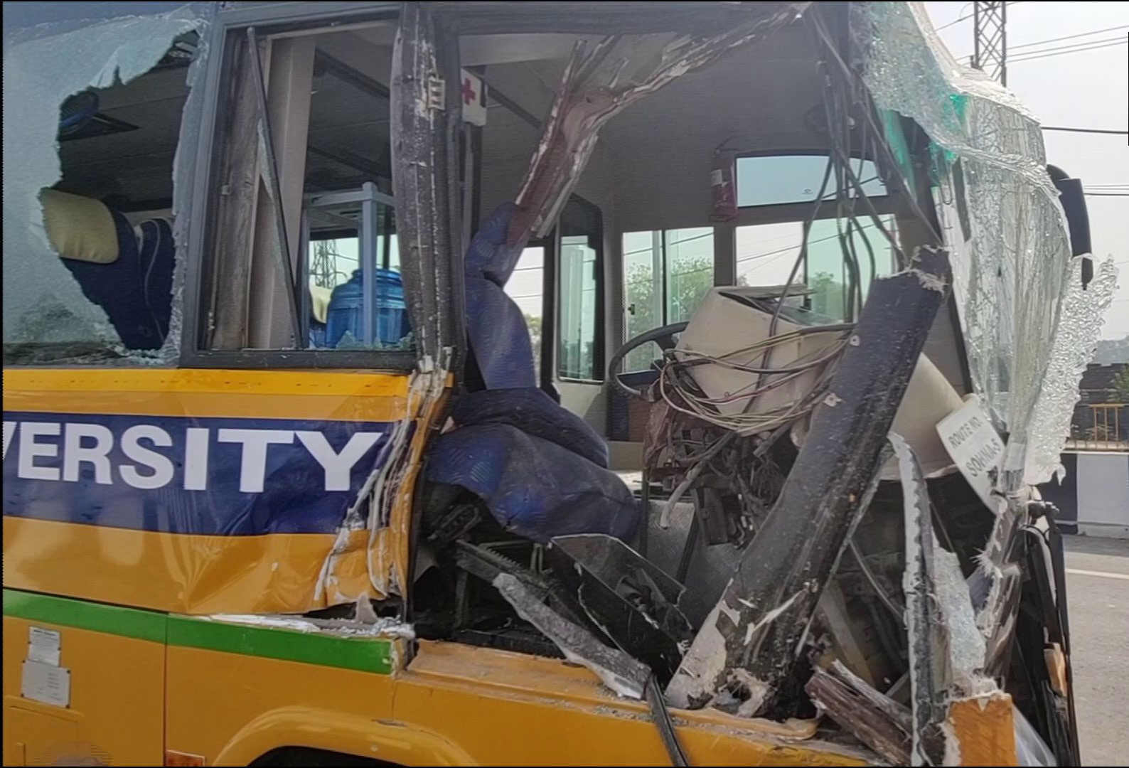 School bus and trolley collide in Gurugram-Sohna Expressway in Haryana