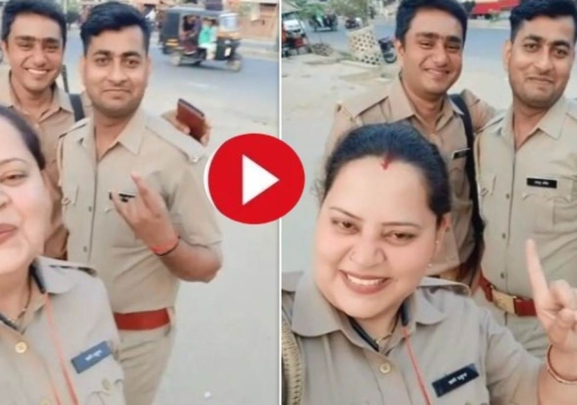 हीरो तू मेरा हीरो है... पर महिला सिपाही ने पुलिस कर्मियों संग बनाई रील
