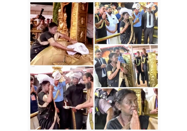 Murmu pays obeisance at Ayyappa temple along with Irumudi