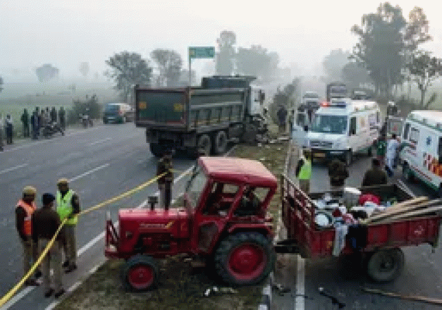 Horrific road accident in Moradabad