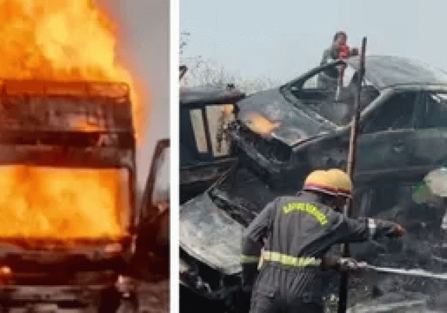 Muzaffarnagar: Six vehicles seized by police burned to ashes