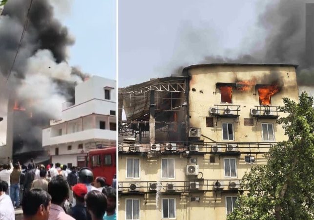 Fire at Hotel Vitthal in Prayagraj