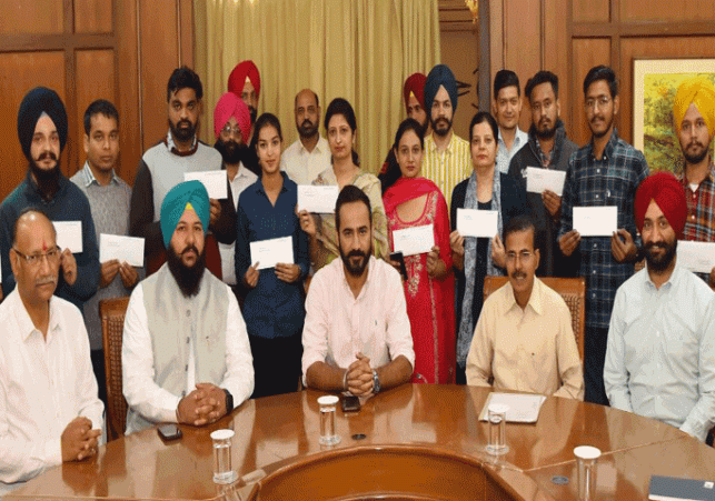  Meet Hayer hands over appointment letters to 13 newly appointed candidates of Punjab Water Resource