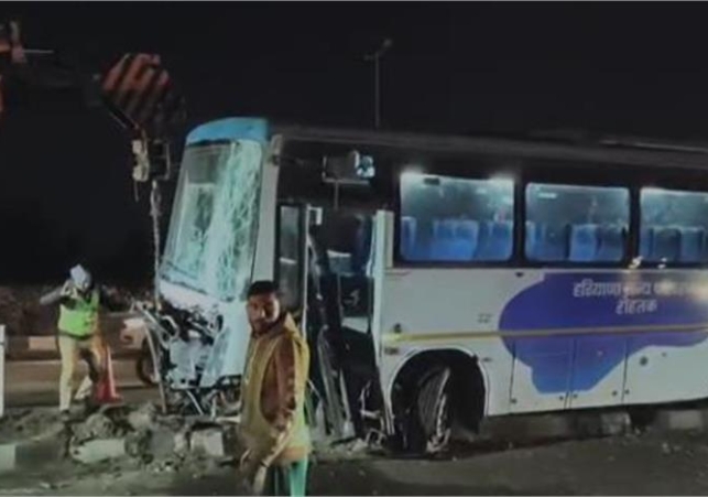 Steering of Haryana Roadways bus fails in Panipat: