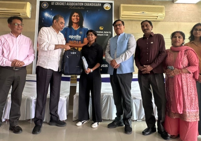 The UT Cricket Association honored Nandini Sharma