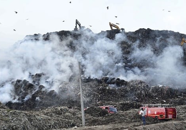 Sudden fire at the Ghazipur Landfill