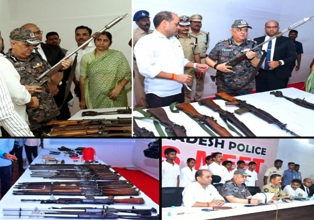 Naxalites Surrender with Weapons in Andhra