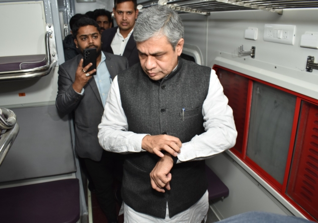 Inspects Amrit Bharat Trains