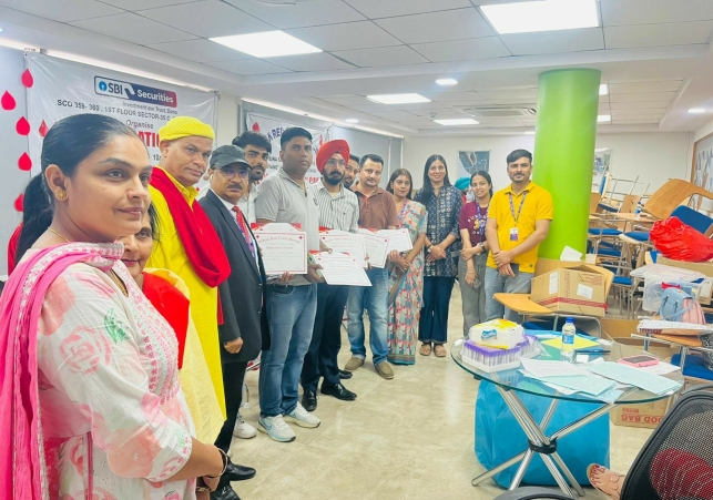 36 units of blood collected at SBI Securities