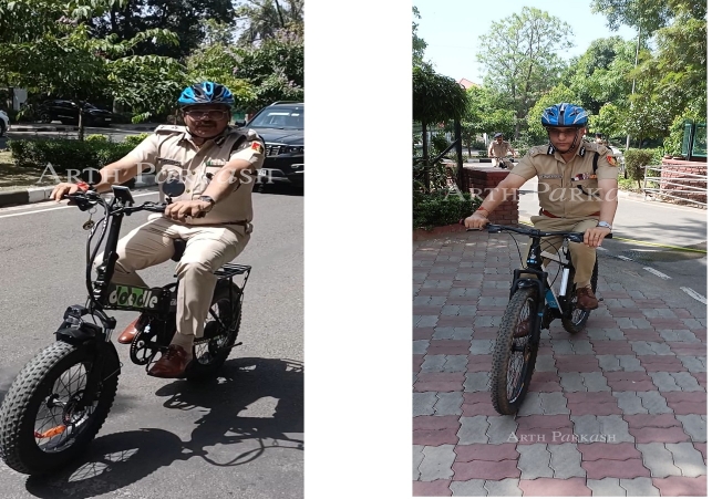 DGP and IG arrived at their Offices by Bicycle
