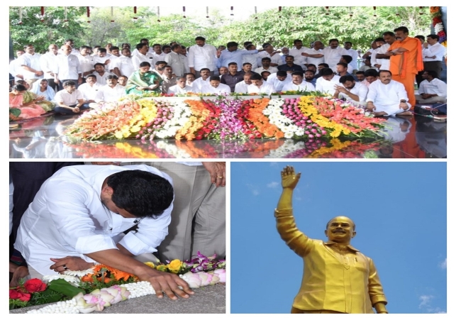 YS Jagan pays tribute to father Virasu Rajashekhar Reddy
