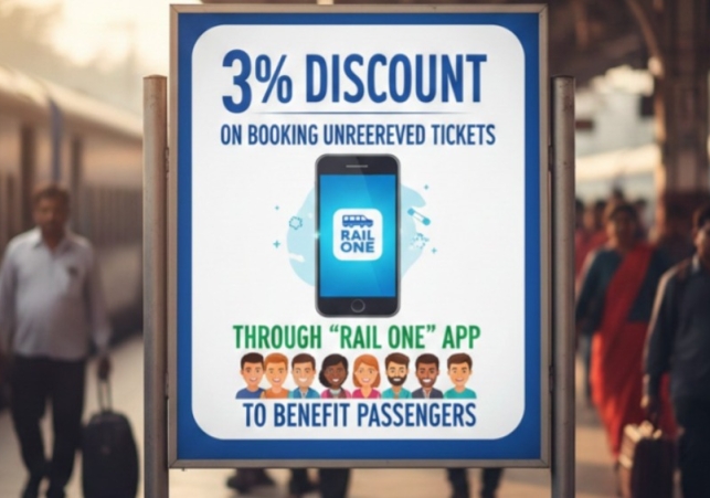 3% Discount Scheme on Booking Unreserved Tickets