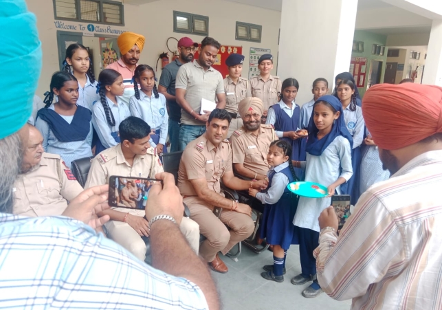 Little Children of the Government School tied Rakhi
