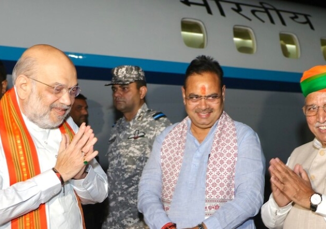 Amit Shah arrives in Bikaner