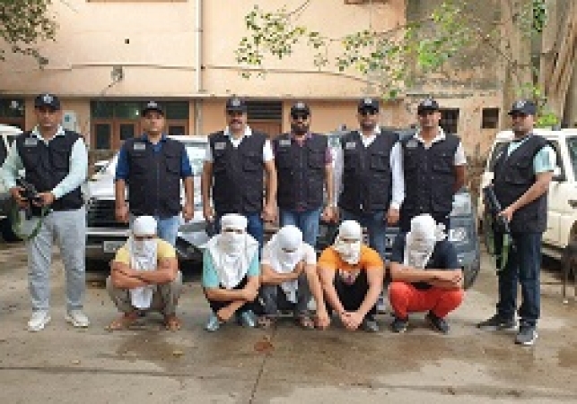 कुख्यात लारेंस बिश्नोई गिरोह के 5 शातिर बदमाश चढ़े STF के हत्थे