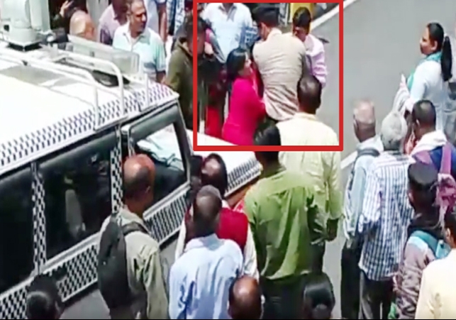 A Woman beaten up a Man in Shimla video viral