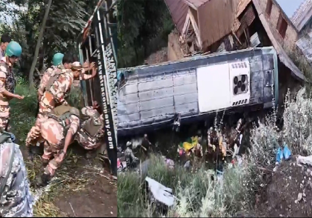 Amarnath Pilgrims Bus Falls Into Ditch Accident In Jammu Kashmir