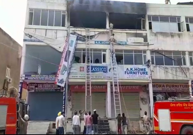 Baltana Furniture Market Fire Near Chandigarh