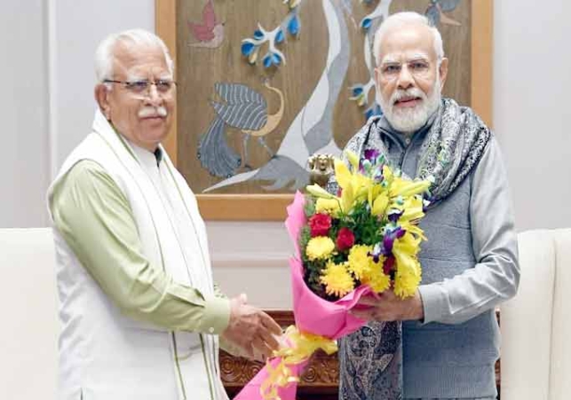 Chief Minister Manohar Lal met Prime Minister Narendra Modi