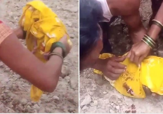 Mother Buried the Newborn Alive