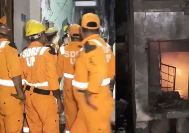 A Massive Fire Broke Out in a Three-Storey Building