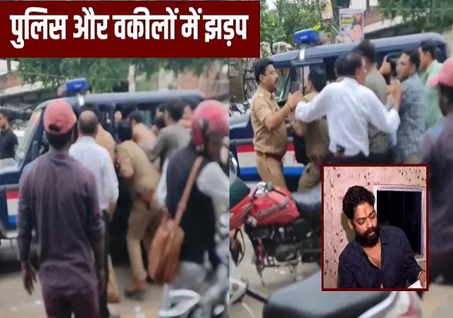 Lawyer Slaps Police Officer in Kanpur