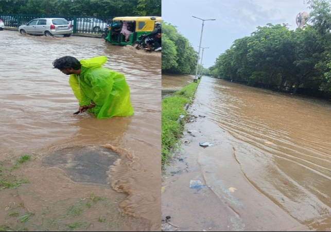 Chandigarh Rain Red Alert Roads Closed Traffic Diversion
