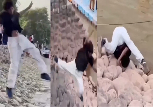 Chandigarh Sukhna Lake Youth Dangerous Stunt Viral Video