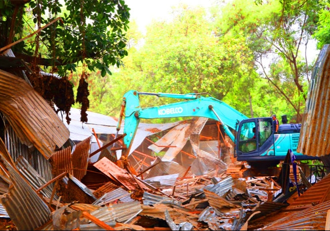 City Chandigarh Furniture Market Demolished Action Photos