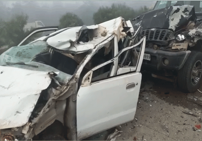 Dozens Vehicles Collided on National Highway in Haryana