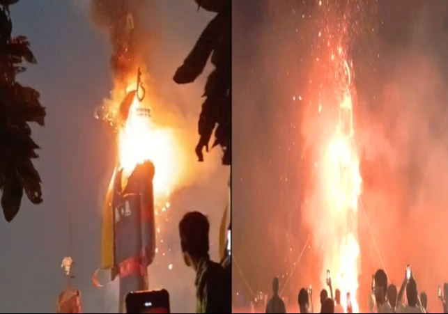 Dussehra Ravan Dahan 2025 Panchkula 180 Feet Ravan Dahan Kumbhakarna   Meghnad