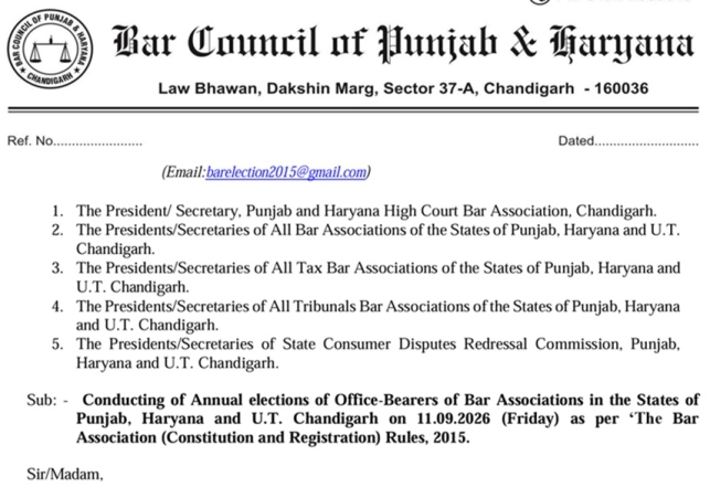Elections for the Bar Associations of Punjab
