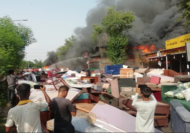Fire in Chandigarh Furniture Market 
