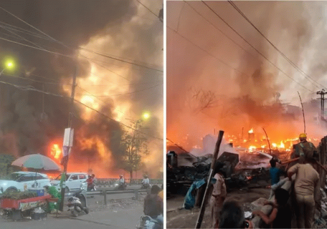 Massive Fire on Lucknow Ring Road