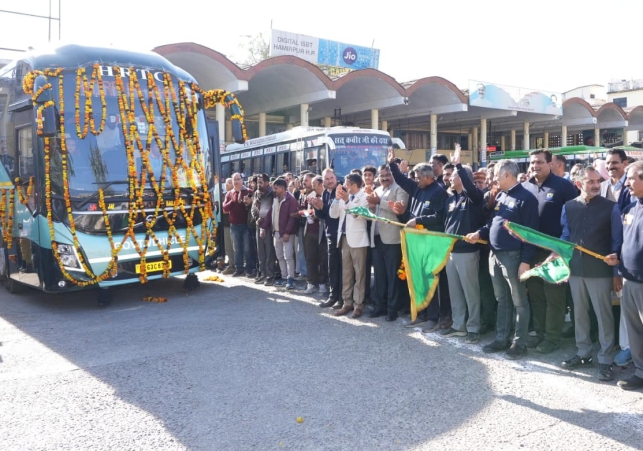Launched the Nadaun-Hamirpur-Ghumarwin-Delhi Volvo Bus Service