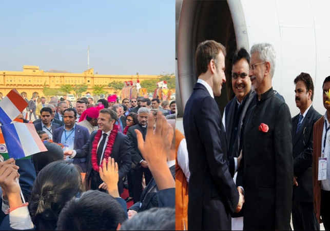 French President Emmanuel Macron Arrives in India Two Days Visit