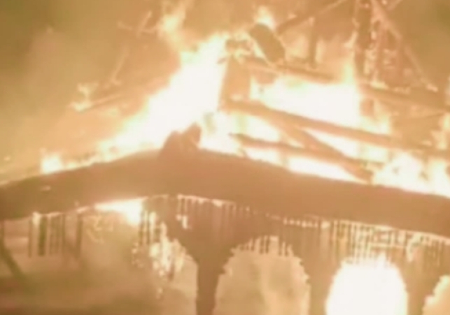 Temple caught fire in Kinnaur 