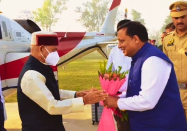 Governer Shiv Pratap Shukla reached Una 
