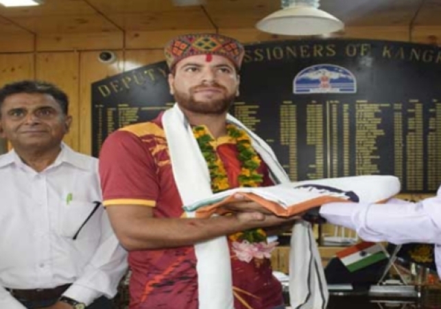 Himachal's paravolley player Ajay Kumar, going to Kazakhstan to participate in the Asian Para Volleyball Championship 2023, was provided assistance of Rs 21,000 by the District Red Cross Society, Kang