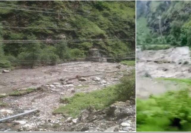Torrential Rn Washed Away Two Houses and Five CowSheds in Goru Dug Village of Lag Valley in Himachal Pradesh.