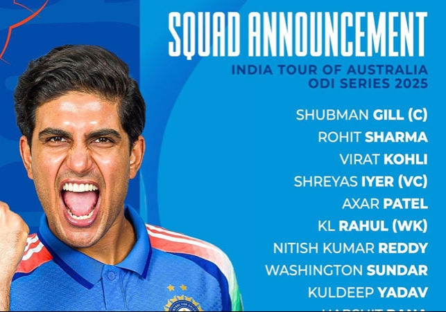 IND vs Aus ODI Series 2025 BCCI Announced India Squad