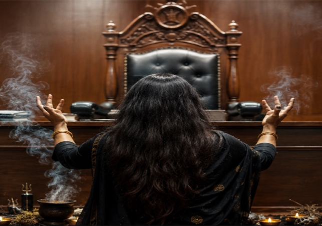 Karnataka Woman Caught To Performing Black Magic On Judge Chair