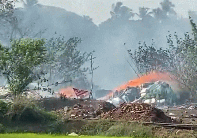 Massive Fire at Firecracker Warehouse in Thrissur