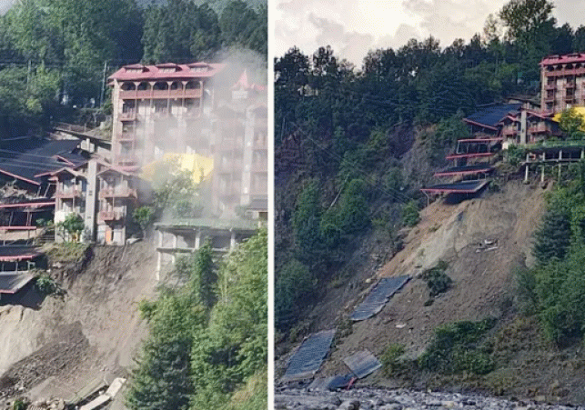 Buildings and Schools at Risk Due to Landslide