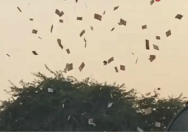 Man Throws Money From Flyover