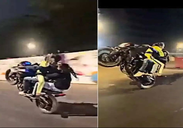 Mumbai Young Man Bike Stunt With Two Girls Police Registers FIR