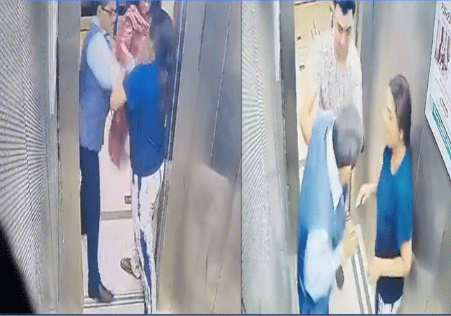 Noida Retired IAS Slaps Woman on Dog Entry in Lift Husband Beats Him