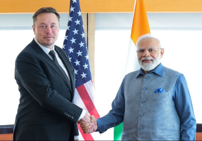   PM Modi and Elon Musk meeting in New York